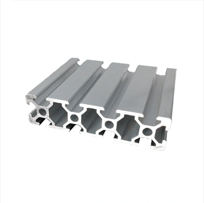 Perfil de extrusión de aluminio en polvo gris Sistema de ranura de perfil de trabajo