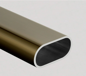 Tubo de extrusión de aluminio óvalo anodizado de bronce Espesor del perfil 2mm